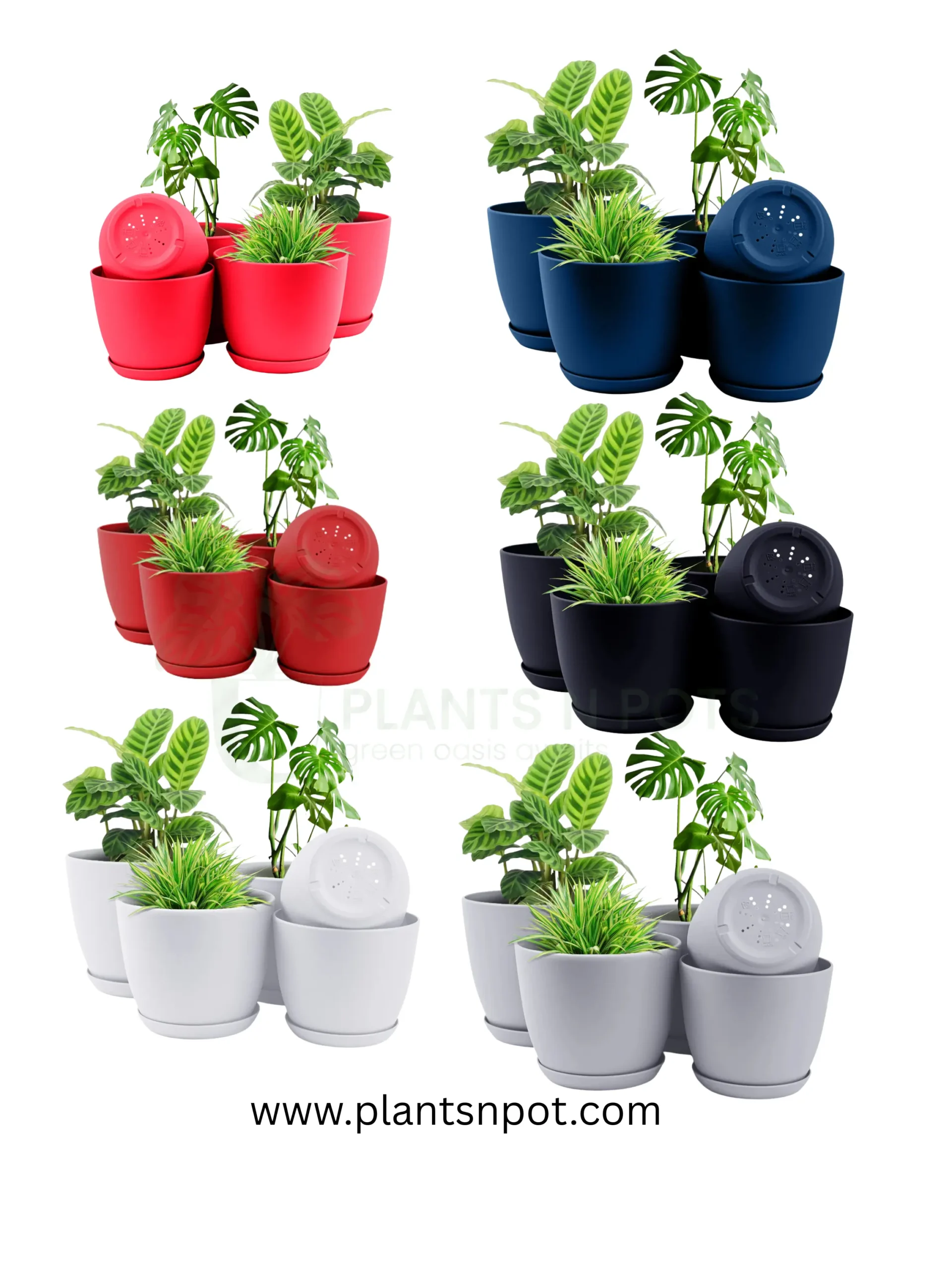 plastic pot set colourful